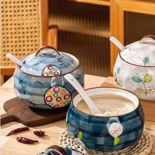 Hũ Chưng , Liễn Sứ , Âu Sứ Họa Tiết 1200ml ( THÙNG 24C )