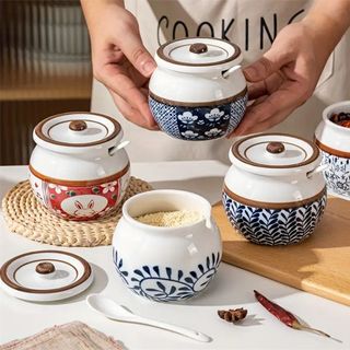 Hũ Sứ Đựng Gia Vị Kèm Thìa 1400ml (THÙNG 18C)