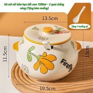 Hũ Chưng , Liễn Sứ , Âu Sứ Họa Tiết 1500ml ( THÙNG 16C )