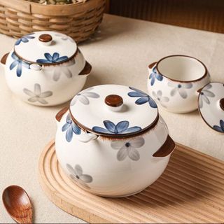 Hũ Chưng , Liễn Sứ , Âu Sứ Họa Tiết Hoa 1500ml (THÙNG 18C)