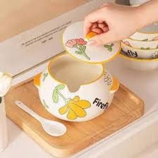 Hũ Chưng , Liễn Sứ , Âu Sứ Họa Tiết 800ml( THÙNG 24C )