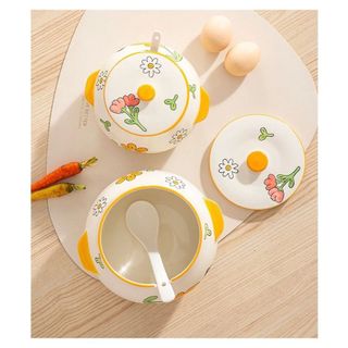 Hũ Chưng , Liễn Sứ , Âu Sứ Họa Tiết 800ml( THÙNG 24C )