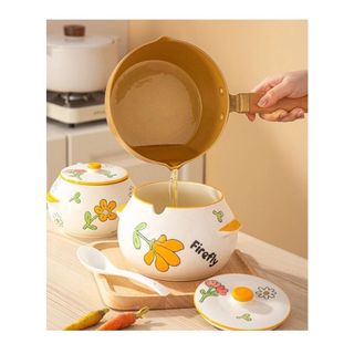 Hũ Chưng , Liễn Sứ , Âu Sứ Họa Tiết 800ml( THÙNG 24C )