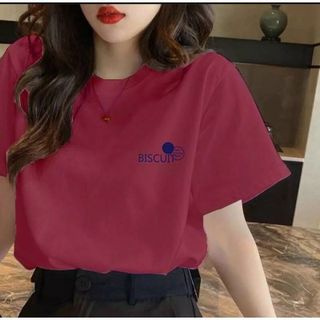 Áo thun nữ tay ngắn cổ tròn in chữ Biscuit chất vải thun cotton cao cấp thoáng mát co dãn freesize dưới 55kg