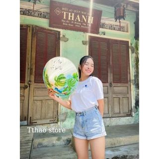 Áo thun nữ tay ngắn cổ tròn in chữ Biscuit chất vải thun cotton cao cấp  thoáng mát co dãn freesize dưới 55kg