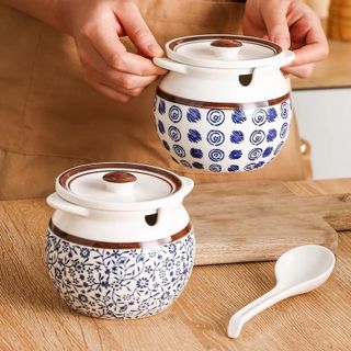 Hũ Chưng , Liễn Sứ , Âu Sứ Họa Tiết 700ml (THÙNG 32C)