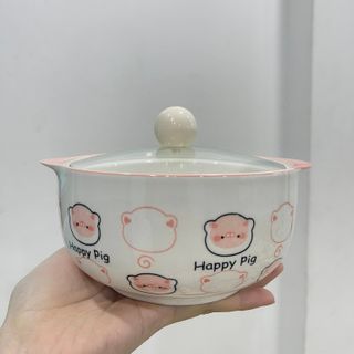 Âu Sứ Nồi Sứ Có Nắp Kèm Núm Cute ( THÙNG 36C )