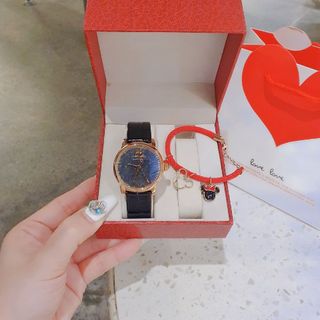 SALE NHANH ĐỒNG HỒ NỮ CAO CẤP XWAROVSKI DÂY DA MẶT ĐÁ