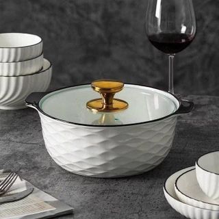 Bát tô nồi thố sứ có nắp vân cá (THÙNG 24C)