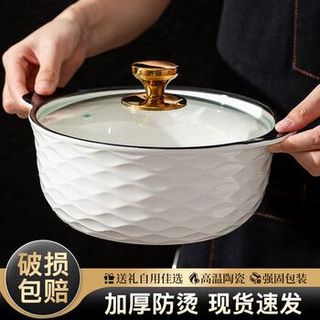 Bát tô nồi thố sứ có nắp vân cá (THÙNG 24C)