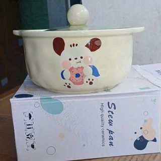 Nồi Sứ , Âu Sứ Cún Có Nắp Kèm Núm Cute (THÙNG 40C)