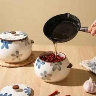 Hũ Chưng , Liễn Sứ , Âu Sứ Họa Tiết Hoa 880ml (THÙNG 24C)