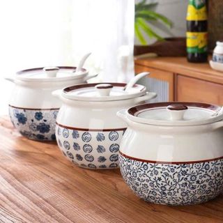 Hũ Sứ Đựng Gia Vị Kèm Thìa 1200ml (THÙNG 18C)