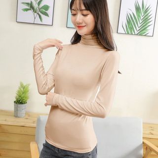 Áo giữ nhiệt nữ dài tay cổ 3 phân body nhiều màu co dãn 4 chiều bán chạy giữ ấm