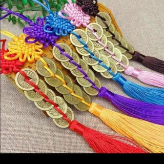 Dây treo phong thủy mix 5 đồng xu giá rẻ nha