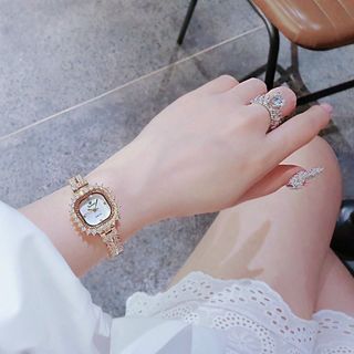 ĐỒNG HỒ NỮ CHÍNH HÃNG FUNMEI F2125 MẶT VUÔNG VIỀN ĐÁ FULLBOX TEM