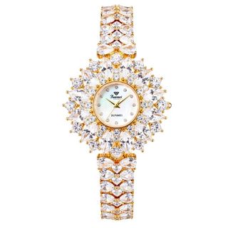 ĐỒNG HỒ NỮ CHÍNH HÃNG FUNMEI F2072 GOLD ĐÍNH ĐÁ SWAROSKI FULLBOX TEM