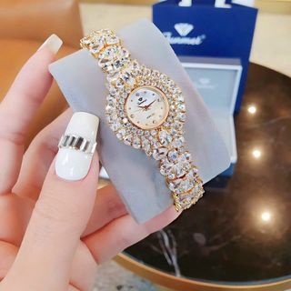 ĐỒNG HỒ NỮ CHÍNH HÃNG FUNMEI F2070 VÀNG FULL ĐÁ SWAROSKI FULLBOX TEM