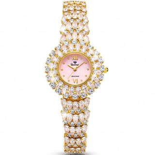 ĐỒNG HỒ NỮ CHÍNH HÃNG FUNMEI F2071 VÀNG ĐÍNH SWAROSKI FULLBOX TEM