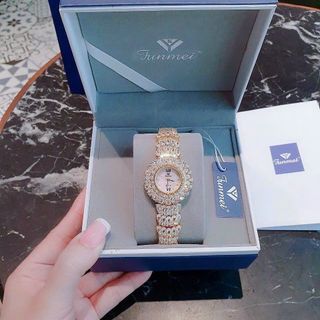 ĐỒNG HỒ NỮ CHÍNH HÃNG FUNMEI F2071 VÀNG ĐÍNH SWAROSKI FULLBOX TEM