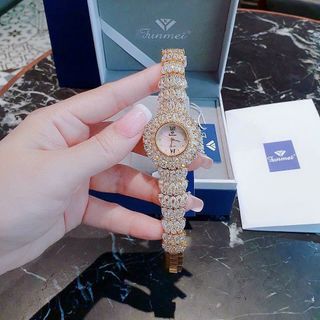 ĐỒNG HỒ NỮ CHÍNH HÃNG FUNMEI F2071 VÀNG ĐÍNH SWAROSKI FULLBOX TEM