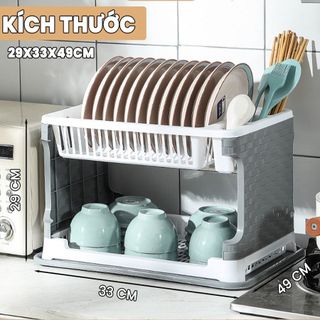 KỆ ÚP CHÉN 2 TẦNG KÈM KHAY HỨNG