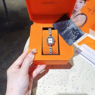 ĐỒNG HỒ NỮ CHÍNH HÃNG COMLORVEI  DÂY PHA LÊ MẶT VUÔNG FULLBOX