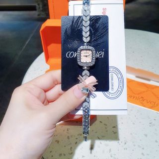 ĐỒNG HỒ NỮ CHÍNH HÃNG COMLORVEI  DÂY PHA LÊ MẶT VUÔNG FULLBOX