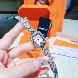 ĐỒNG HỒ NỮ CHÍNH HÃNG COMLORVEI DÂY PHA LÊ MẶT VUÔNG FULLBOX