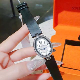 ĐỒNG HỒ NỮ CHÍNH HÃNG COMLORVEI DÂY DA OVAN VIỀN ĐÁ FULLBOX