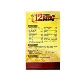 Viên uống Vitamins 12 Bcomplex With Ginseng giúp giảm mệt mỏi, chán ăn tăng cường sức đề kháng hộp 100 viên