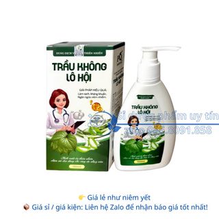 Dung Dịch Vệ Sinh Thiên Nhiên Trầu Không Lô Hội giúp làm sạch nhẹ nhàng, khử mùi, kháng khuẩn ngăn ngừa vi khuẩn hộp 150 ml