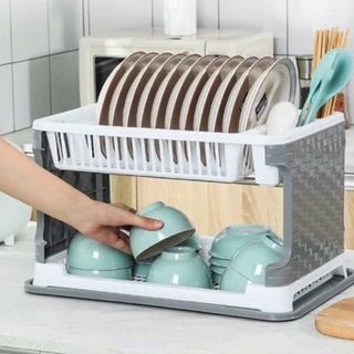 KỆ ÚP CHÉN 2 TẦNG KÈM KHAY HỨNG