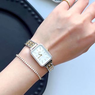 ĐỒNG HỒ NỮ CAO CẤP DANIEL W LUMINE DÂY THÉP MẶT CN VIỀN HỘT FULLBOX TEM