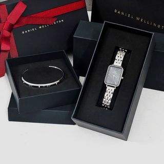 ĐỒNG HỒ NỮ CAO CẤP DANIEL W LUMINE DÂY THÉP MẶT CN VIỀN HỘT FULLBOX TEM