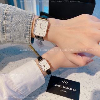 XẢ KHO ĐỒNG HỒ CAO CẤP DANIEL W MẶT CHỮ NHẬT DÂY DA VÀ LƯỚI SIZE LỚN