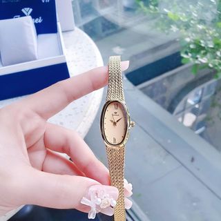 ĐỒNG HỒ NỮ CHÍNH HÃNG FUNMEI FL2147 MẶT OVAN DÂY LƯỚI FULLBOX TEM