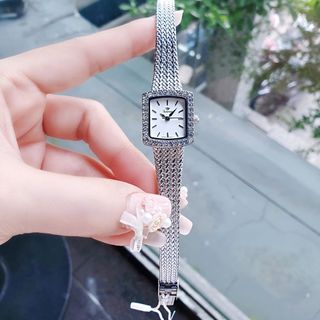 ĐỒNG HỒ NỮ CHÍNH HÃNG FUNMEI FL2144 MẶT VUÔNG MINI DÂY LƯỚI THÉP FULLBOX TEM