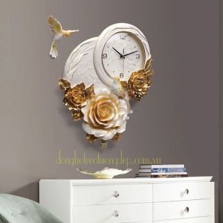 ĐỒNG HỒ TREO TƯỜNG MÁY SEIKO CAO CẤP ĐIÊU KHẮC NGHỆ THUẬT HOA