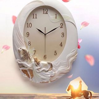 ĐỒNG HỒ TREO TƯỜNG MÁY SEIKO CAO CẤP ĐIÊU KHẮC NGHỆ THUẬT TUẤN MÃ