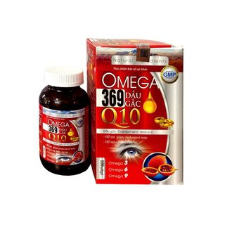 Viên Uống Omega 369 Dầu Gấc Q10 giúp giảm cholesterol máu, giảm nguy cơ xơ vữa động mạch, cải thiện thị lực hộp 100 viên