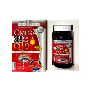 Viên Uống Omega 369 Dầu Gấc Q10 giúp giảm cholesterol máu, giảm nguy cơ xơ vữa động mạch, cải thiện thị lực hộp 100 viên