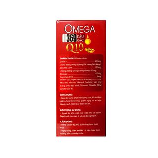 Viên Uống Omega 369 Dầu Gấc Q10 giúp giảm cholesterol máu, giảm nguy cơ xơ vữa động mạch, cải thiện thị lực hộp 100 viên