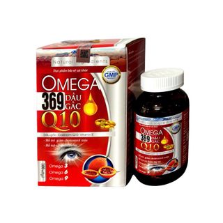 Viên Uống Omega 369 Dầu Gấc Q10 giúp giảm cholesterol máu, giảm nguy cơ xơ vữa động mạch, cải thiện thị lực hộp 100 viên