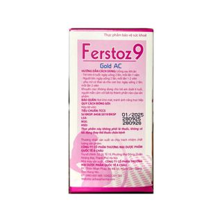 Viên uống bổ máu Ferstoz 9 Gold AC giúp bổ sung sắt, acid folic hộp 60 viên