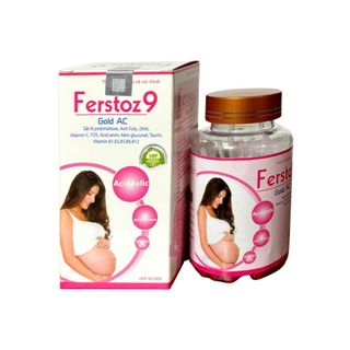 Viên uống bổ máu Ferstoz 9 Gold AC giúp bổ sung sắt, acid folic hộp 60 viên