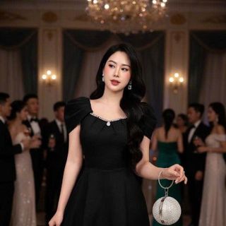 Đầm xoè tay xếp ly kèm phụ kiện sang trọng hàng cao cấp