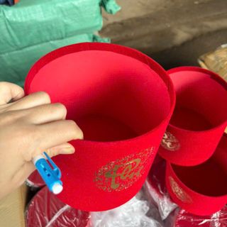 Trụ nhung cắm hoa phụ kiện trang trí tết