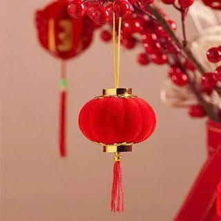 Quả cầu nhung đỏ treo tết số 3 ( Set 30 trái )