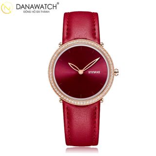 SALE NHANH ĐỒNG HỒ NỮ CHÍNH HÃNG STARKE DÂY DA TRÒN ĐẦY ĐỦ HỘP TÚI